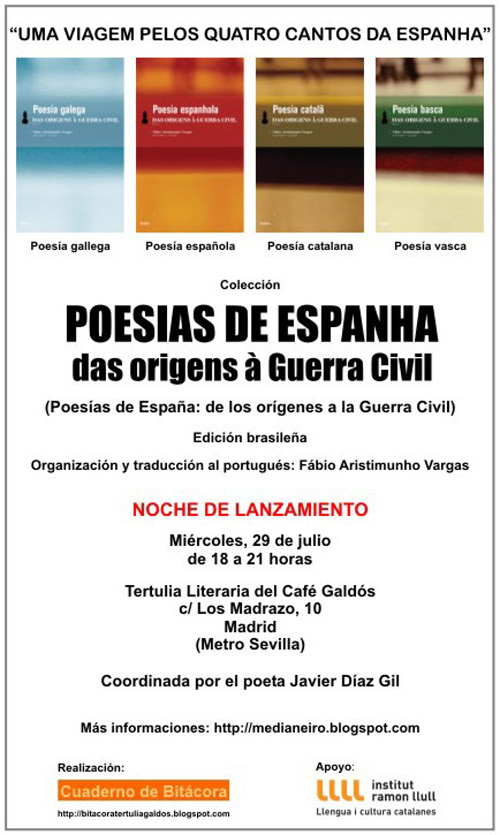 Cartel de la presentación de la obra de Aristimunho 'Poesías de Espanha'